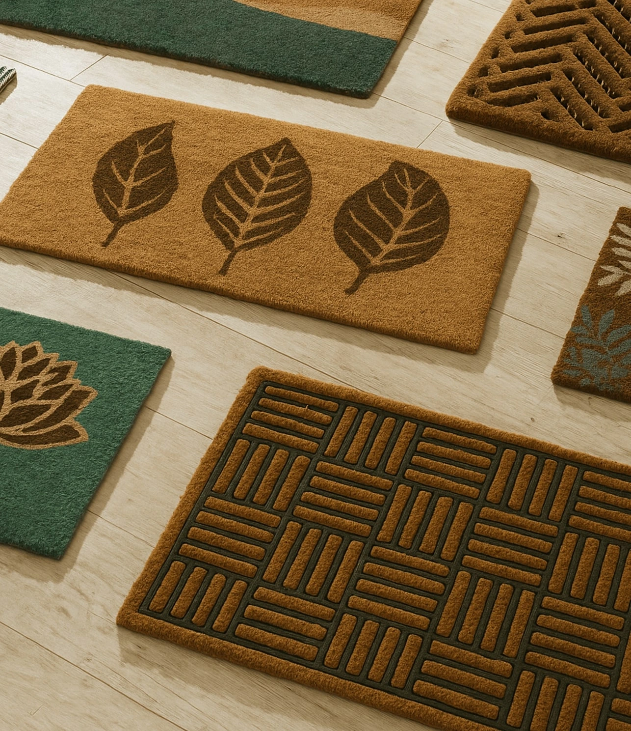 A collection of stylish coir doormats.